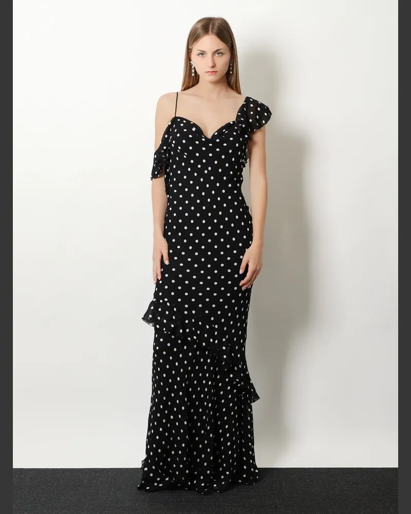 Self-Portrait Women's Dress Polka-Dot Viscose Black Black