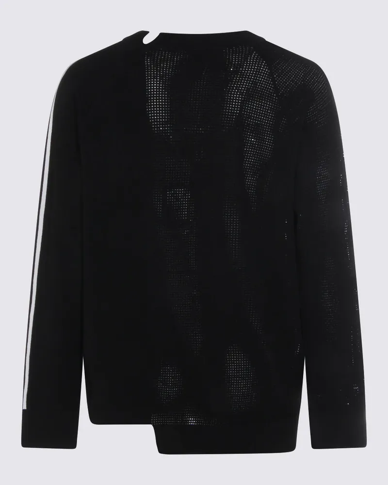Y-3 Unisex Sweaters Black-Chalk White _rayon Pet-Rec Black/chalk Black