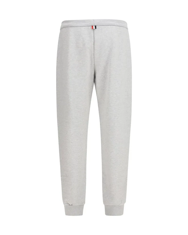 Thom Browne Loopback Cotton Joggers — Gray 