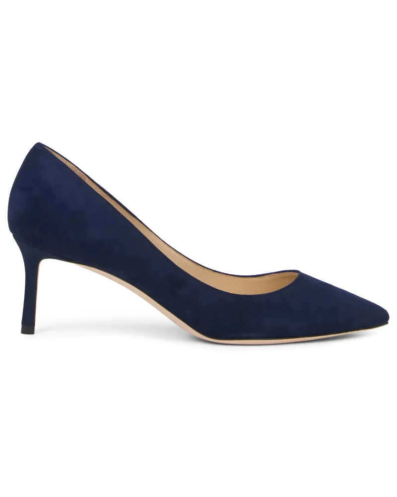 Jimmy Choo Women's Pumps Romy 60 Navy Suede Calfskin High Heel Shoes Navy