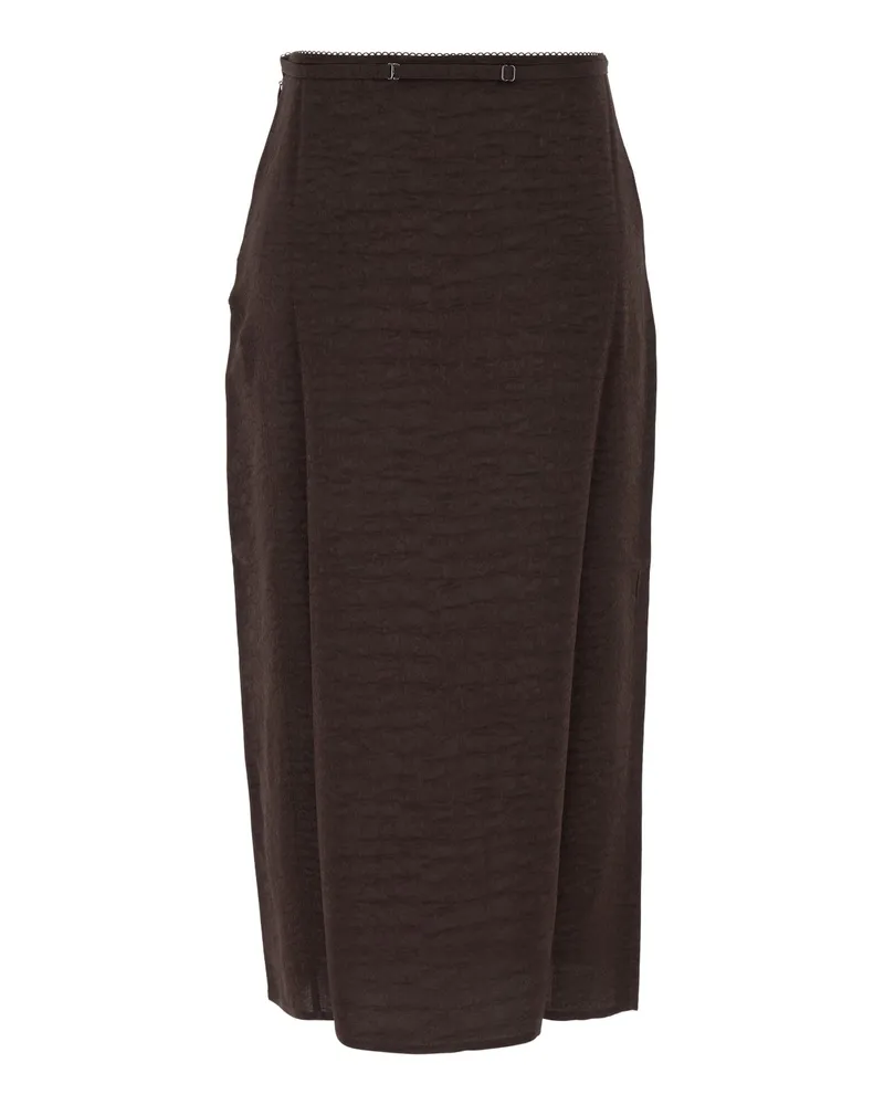 Jacquemus Women's La Jupe Notte Crocobrown Gonne Skirt Brown