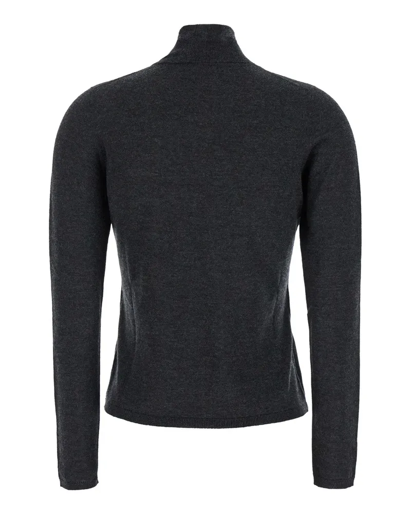 Max Mara Women's Grey High Neck Cashmere Sweater Tops Top Gray