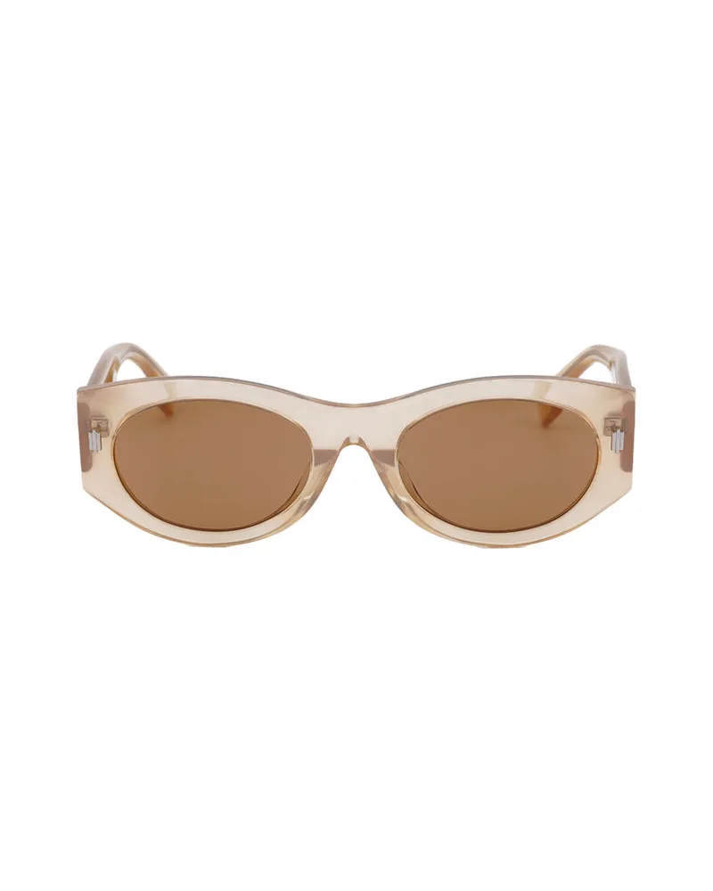 Fendi Oval Acetate Frame Sunglasses — Brown Brown