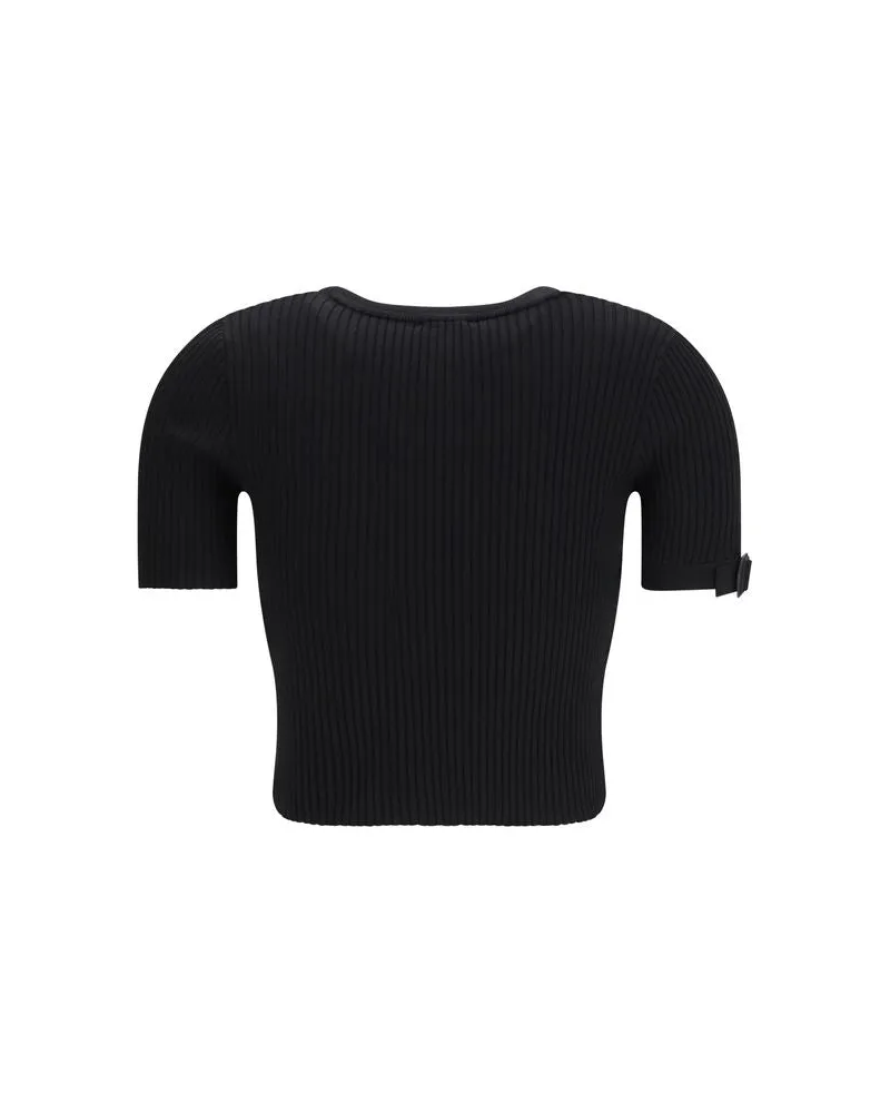 Courrèges Women Black Viscose T-Shirt Black