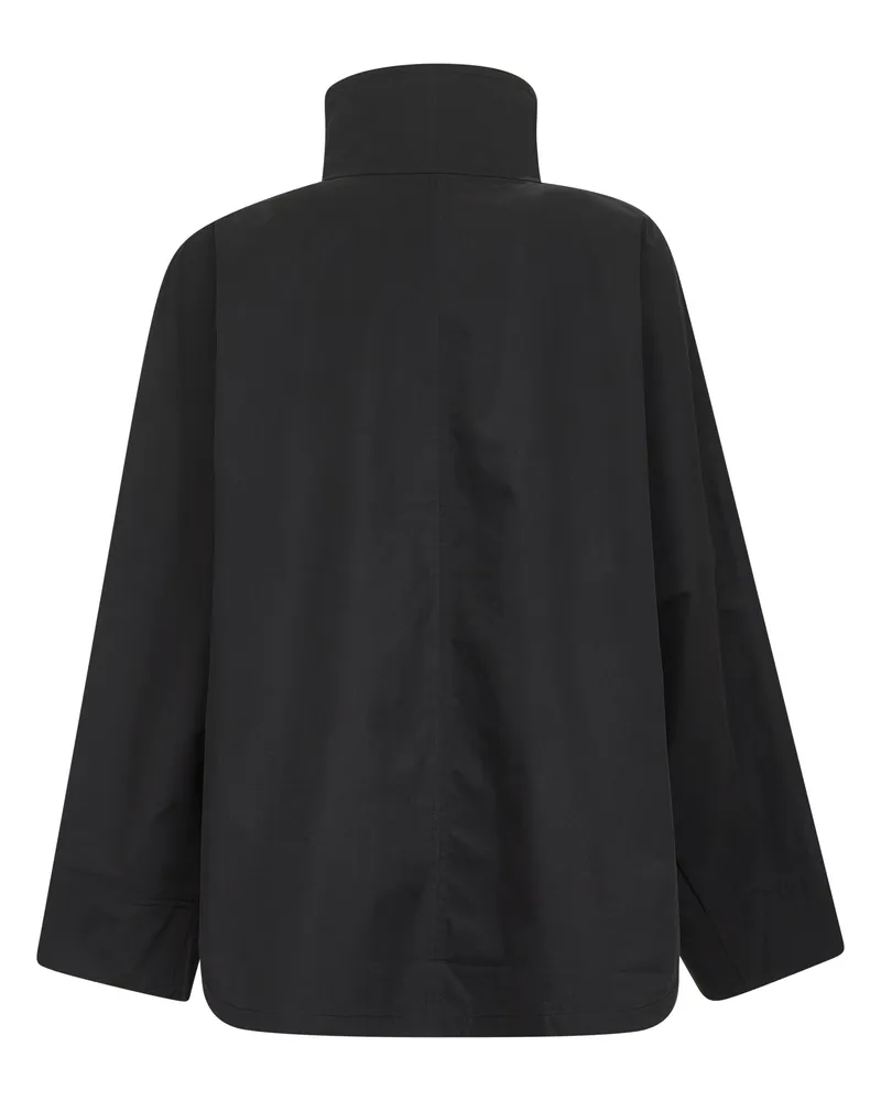 Totême Women's Windbreaker Jacket Parachute Canvas Black Organic Cotton Bomber Black