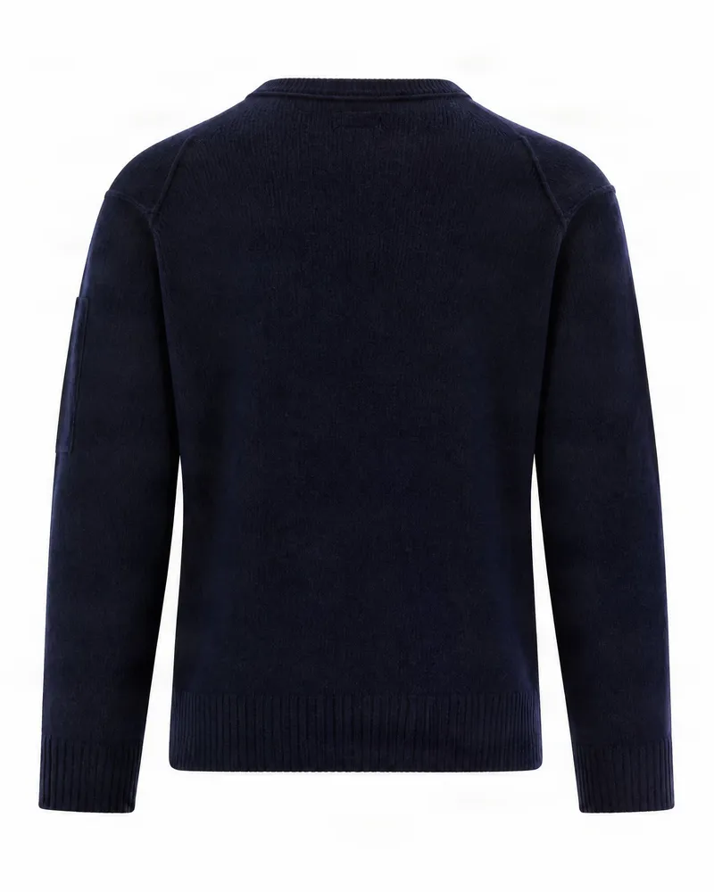 C.P. Company Wool Blend Crew Neck Sweater — Navy Navy