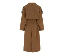 Women's Lungo Trench Coat Brown Cotton Polyester
