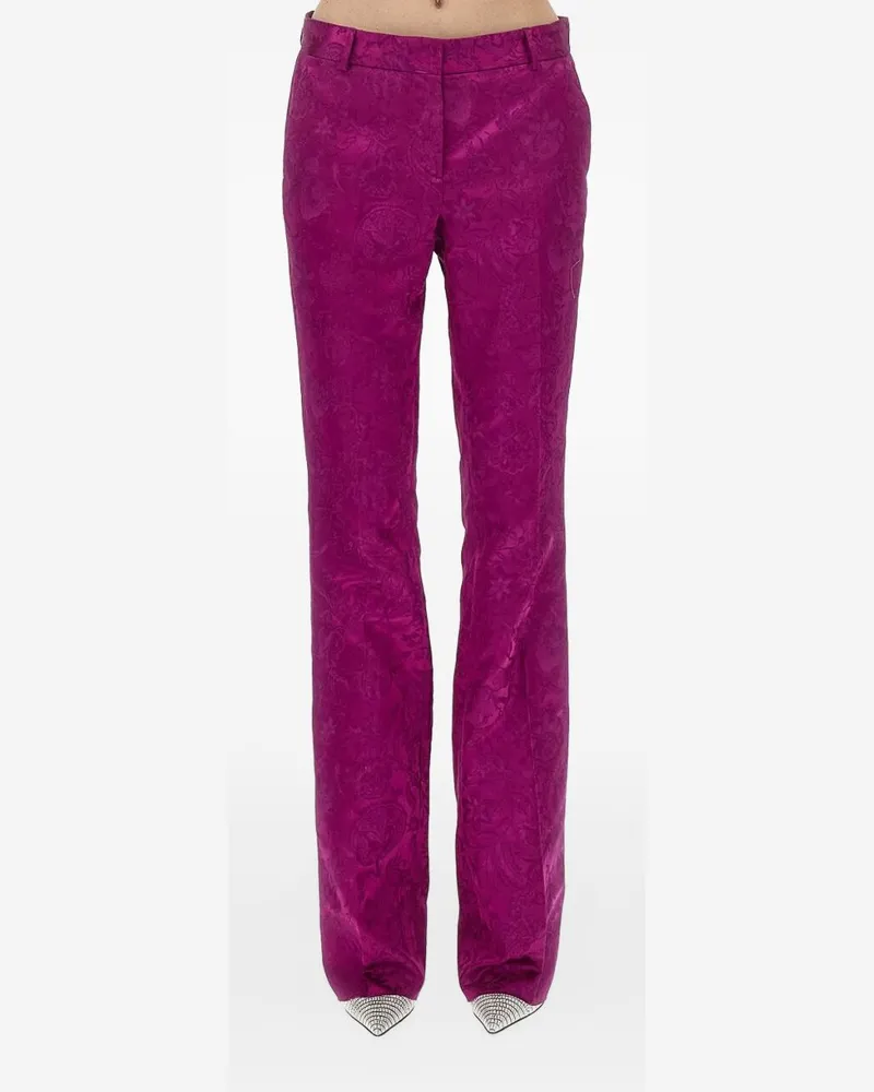 Roberto Cavalli Women's Trousers Jacquard Fuchsia Cotton Purple