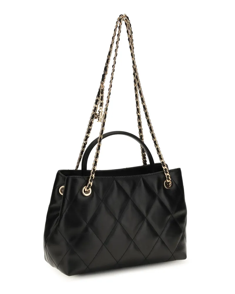 Tory Burch Fleming Calfskin Leather Shoulder Bag — Black Black