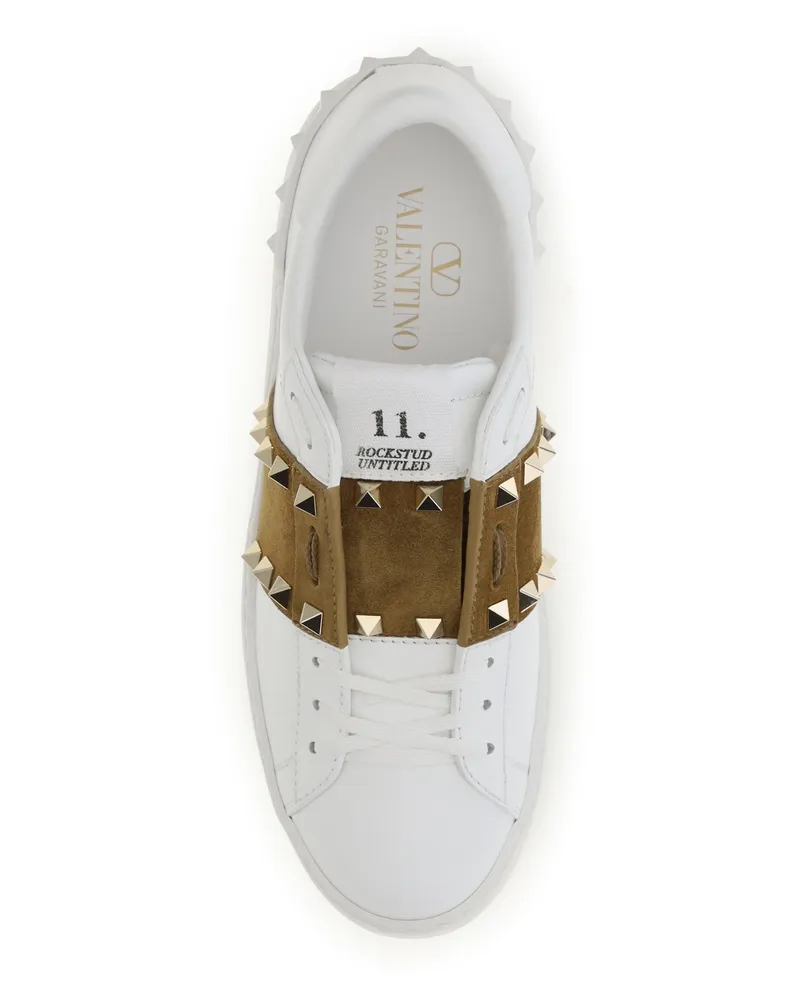 Valentino Garavani Women's Sneakers Rockstud Untitled White-Havana Beige Beige-White Trainers White/havana Beige/white White
