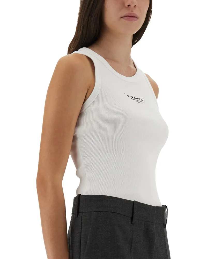 Givenchy Logo-Print Cotton Tank Top — White White