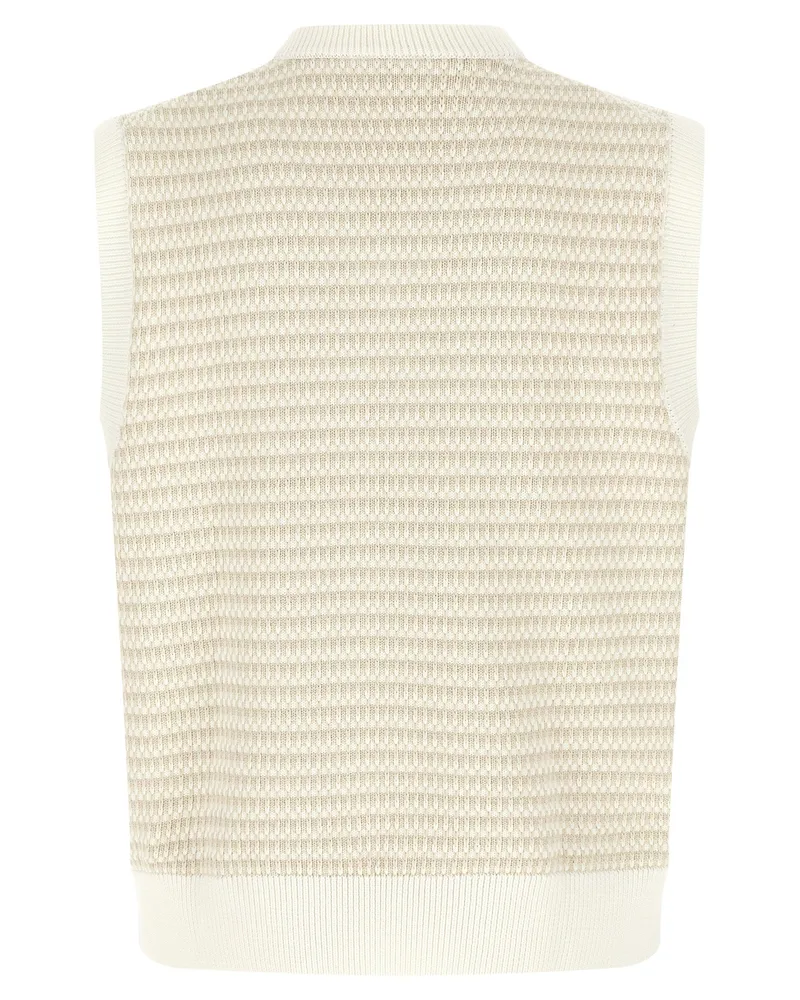 Lacoste Honeycomb Jacquard Cotton-Blend Vest — cream Cream