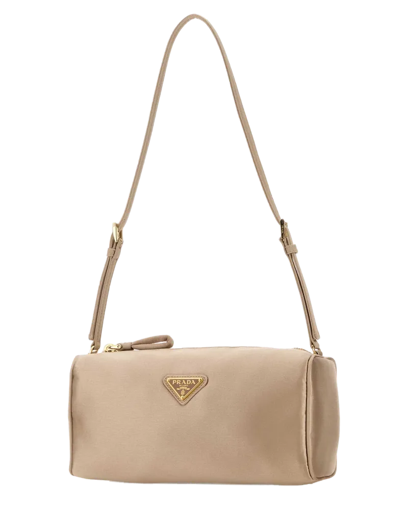Prada Women's Sand Satin Mini Shoulder Bag Cammeo Beauty Perfumes Beige