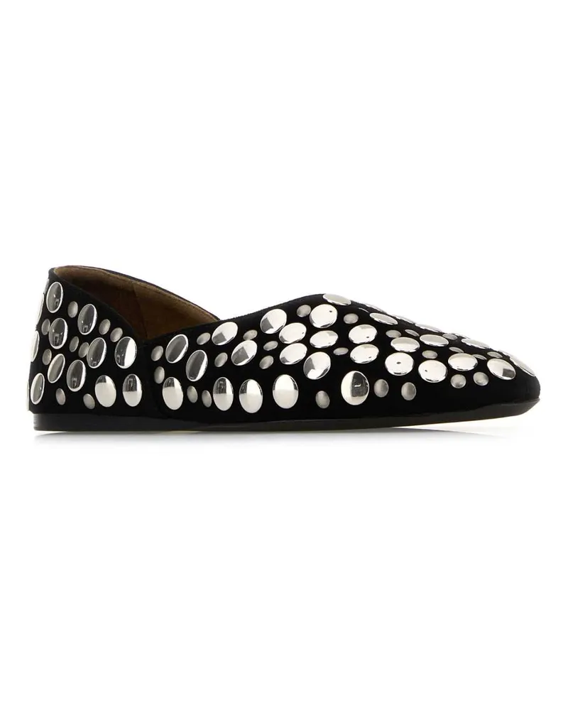 KHAITE Women's Embellished Suede Jane Ballerinas Black Ballerine Flat Shoes Black