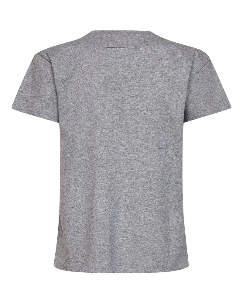 Maison Margiela Women's T-Shirt Numeric Melange Grey Cotton T-Shirts & Jerseys Gray