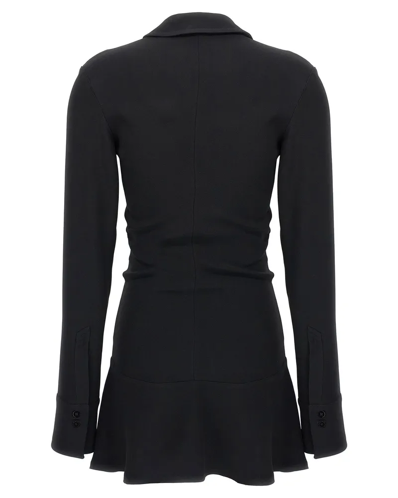 ATTICO Polo Collar Mini Dress — Black Black