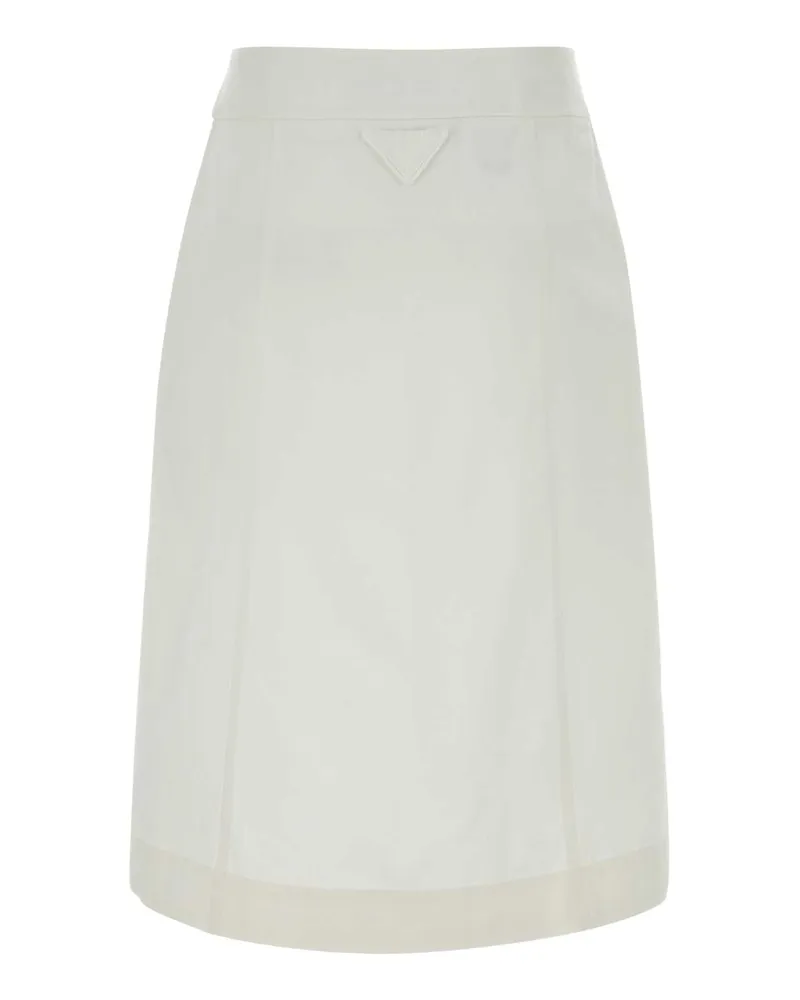 Prada Women's White Gabardine Skirt Bianco Exterior: Cotton Gonne White