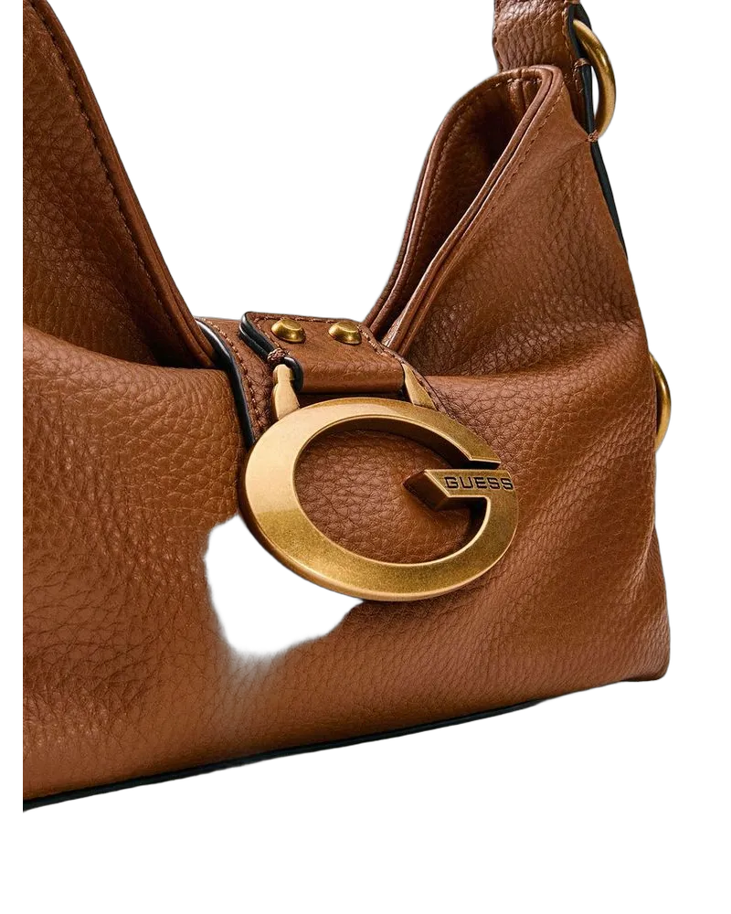 Guess Women's Shoulder Bag Cognac Polyurethane Shoulder-bags Brown