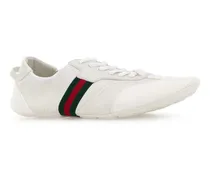 Women's White Leather And Suede Flex Sneakers Gwhgwhvrvgwh