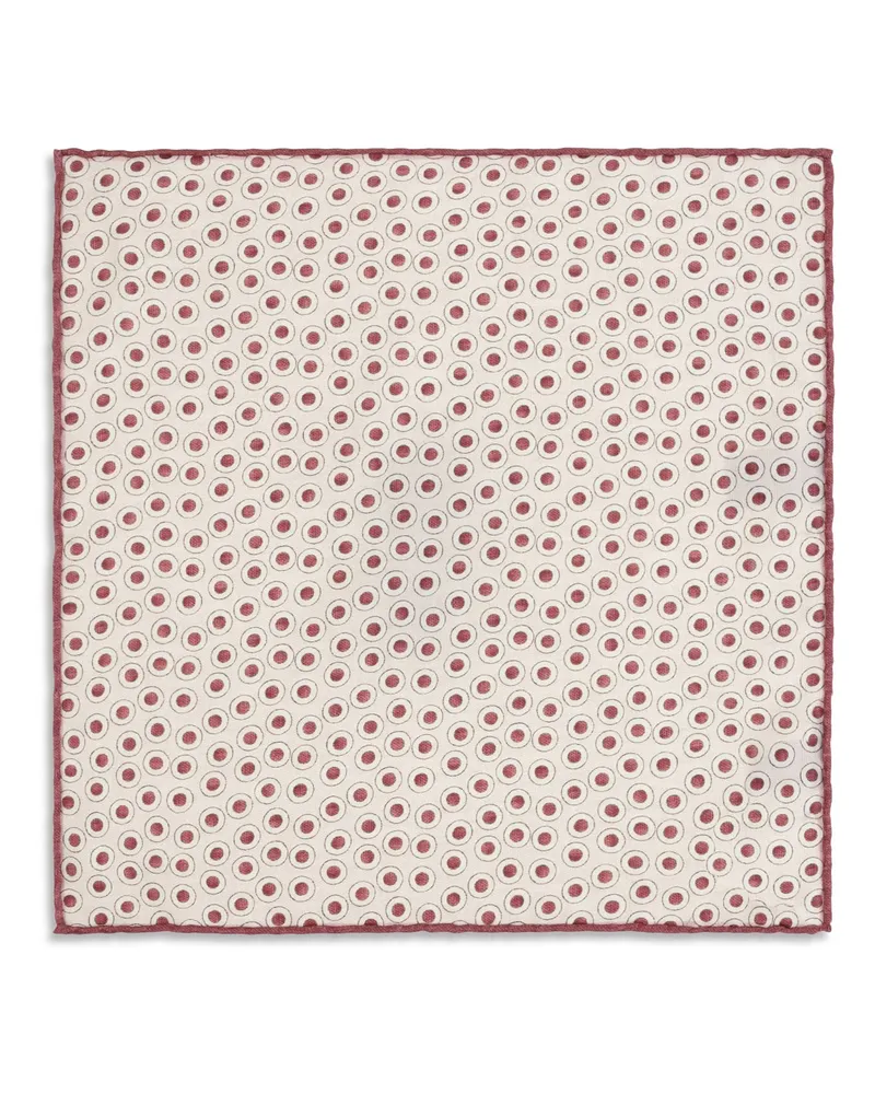 Brunello Cucinelli Men's Silk Pocket Square Ciliegia Wallet Beige