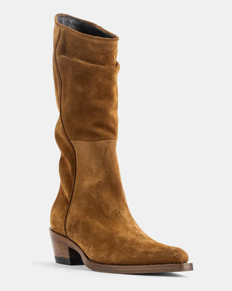 KHAITE Women's Clive 35 Camel Suede Boots Brown Brown