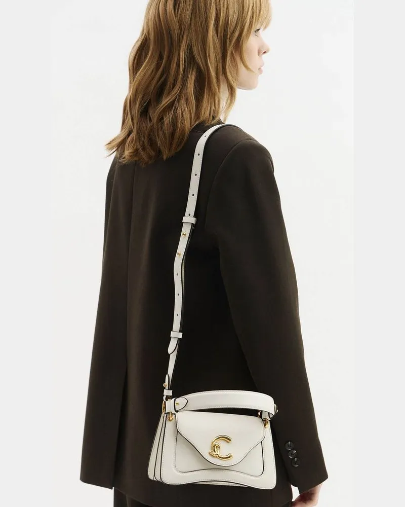 Coccinelle Women's Top Handle Bag Pearl Calf Split - Top-Handle-Bags White
