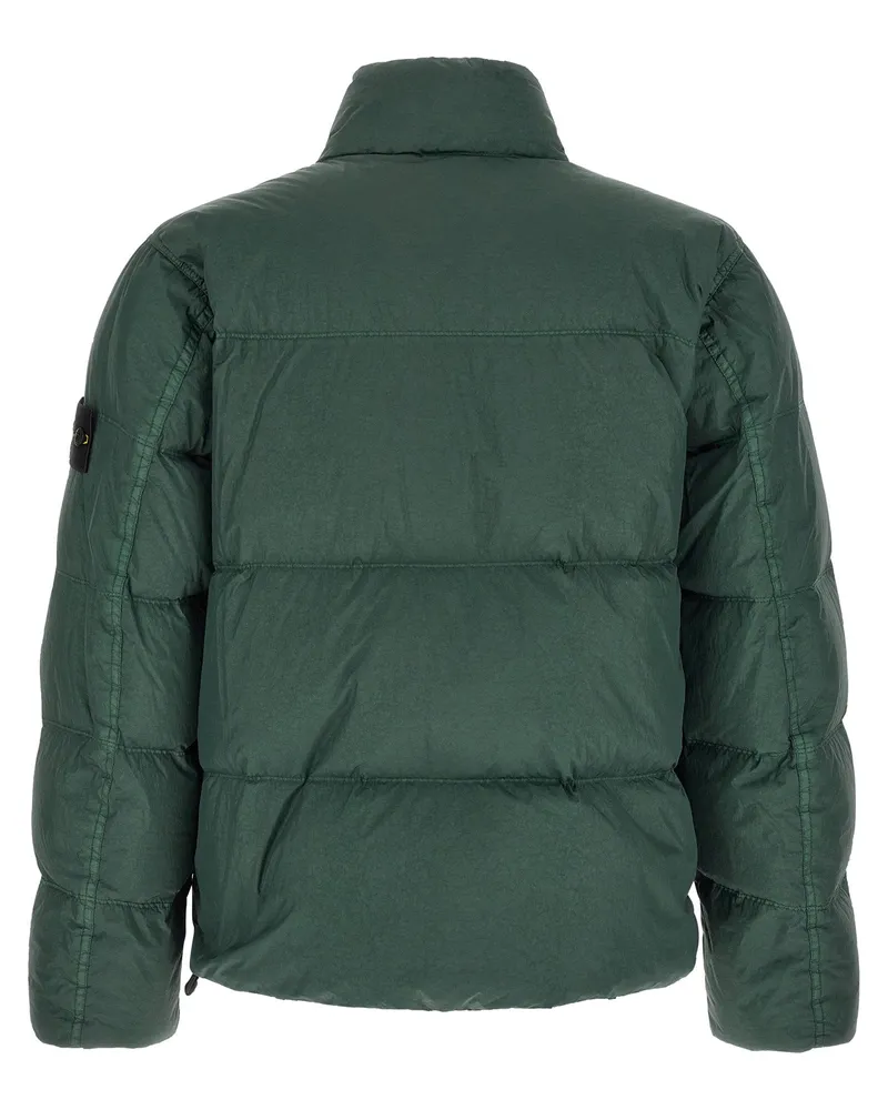 Stone Island Quilted Feather-Padded Down Jacket — Green Green