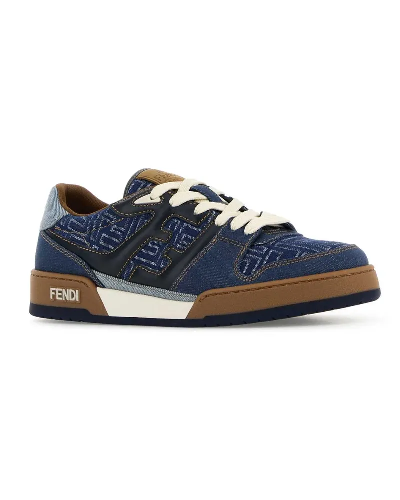 Fendi Men's Denim  Match Sneakers Ston+abiss Blu+ghiac Navy