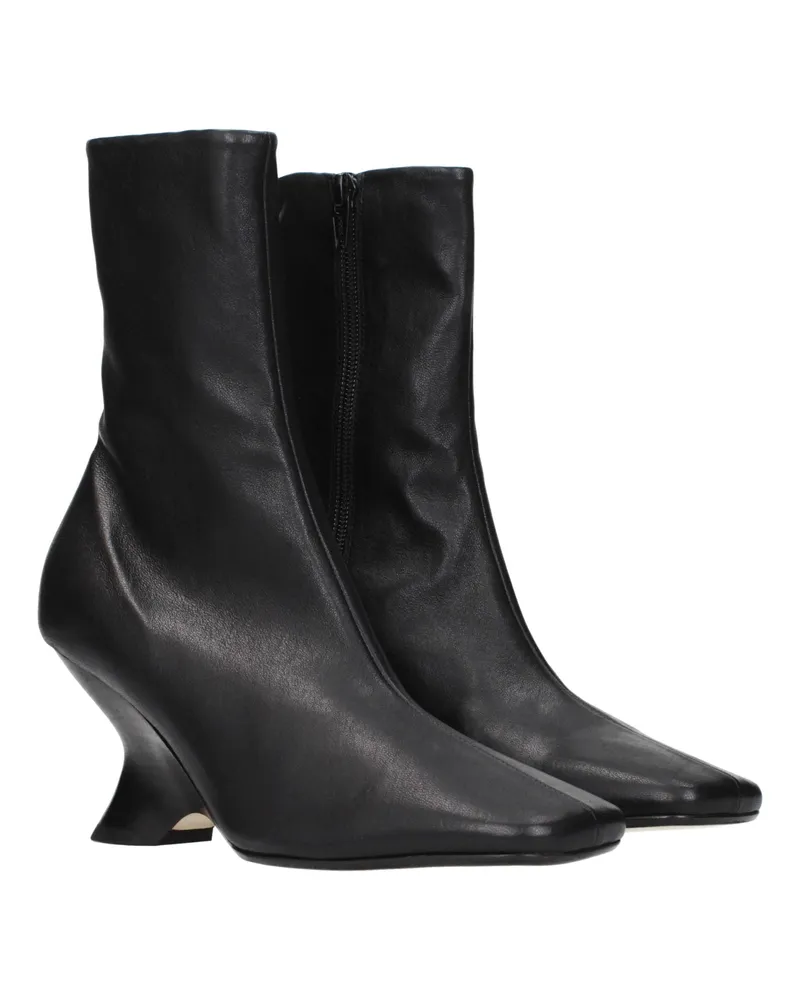 Dries van Noten Leather Ankle Boot — Black Black