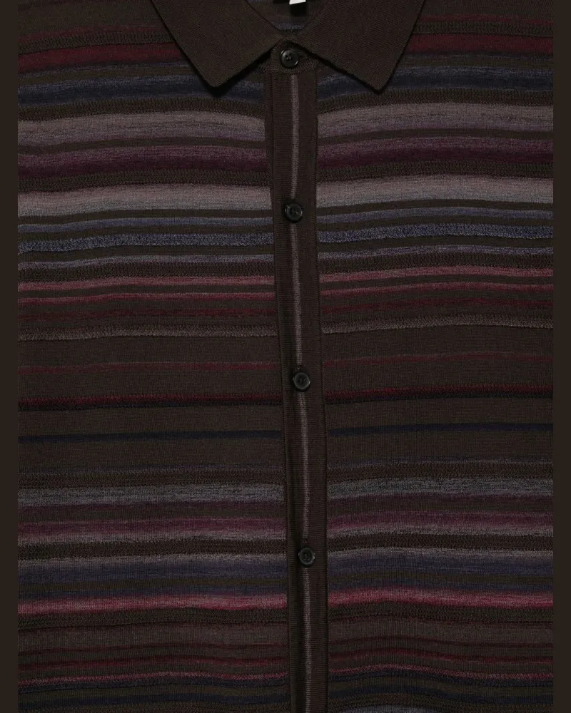 Paul Smith Horizontal Stripe Cardigan — Brown Brown