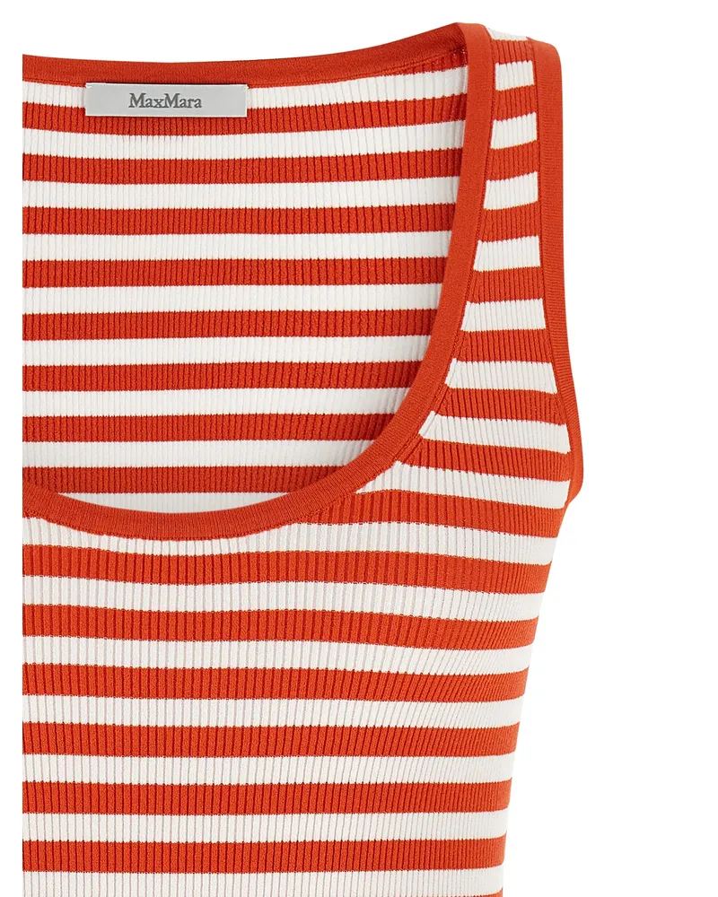 Max Mara Striped Viscose Tank Top — Red Red