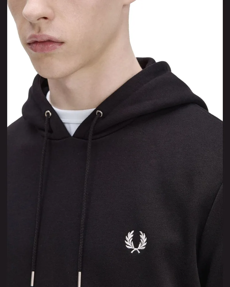 Fred Perry Cotton Hoodie — Black Black