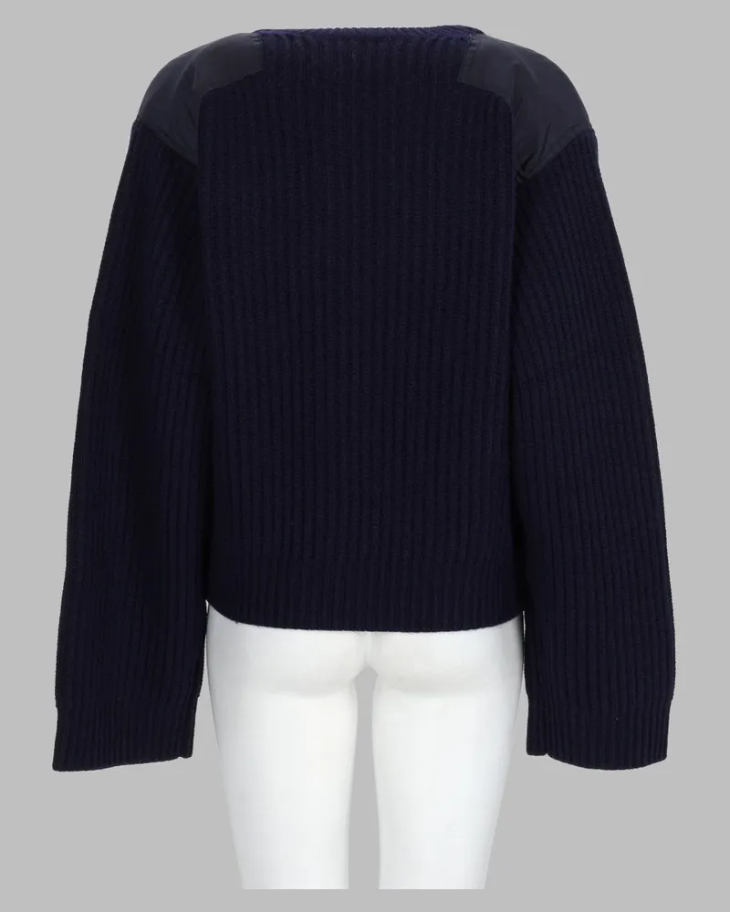 Ganni Ribbed Wool Sweater — Navy Navy