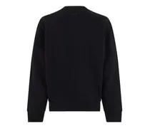 Cotton Crew Neck Sweatshirt — Black