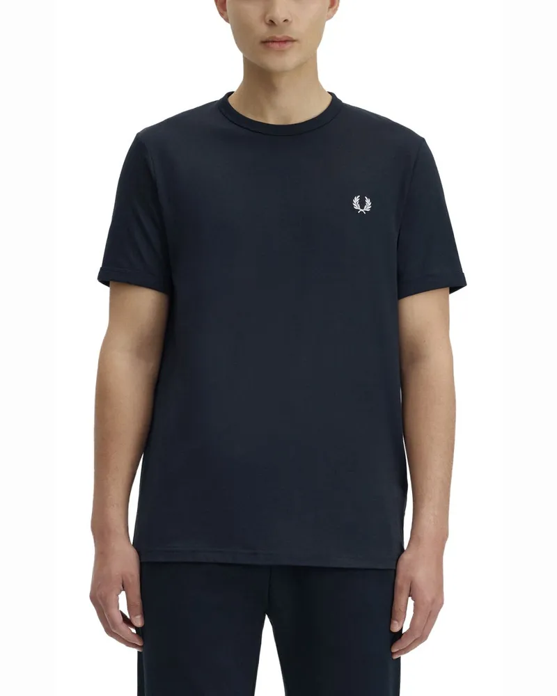 Fred Perry Logo Cotton T-Shirt — Blue Blue