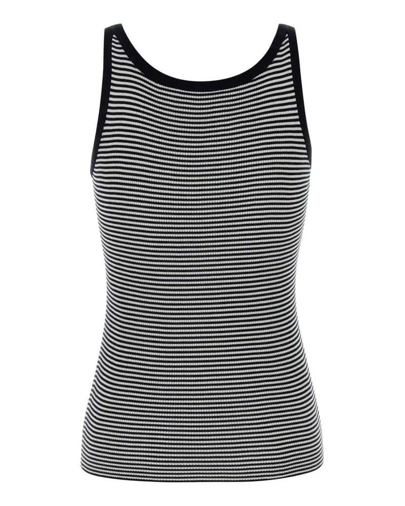 Prada Women's Embroidered Silk Tank Top Blu+bianco Exterior: Recycled Maglie Multicolor