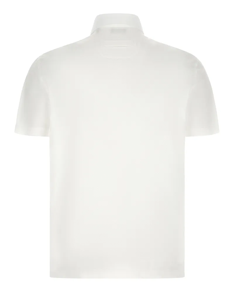 Ermenegildo Zegna Men's White Cotton Polo Shirt White