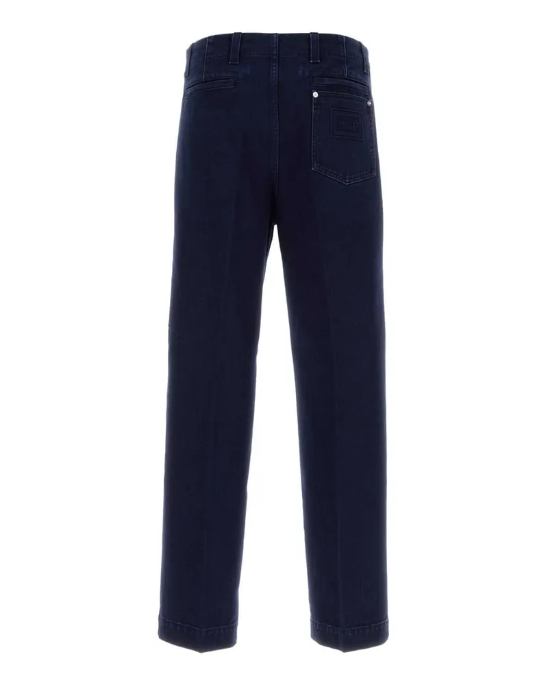 Gucci Men's Dark Blue Denim Jeans Bluemix Cottondomestic Buffalo Navy