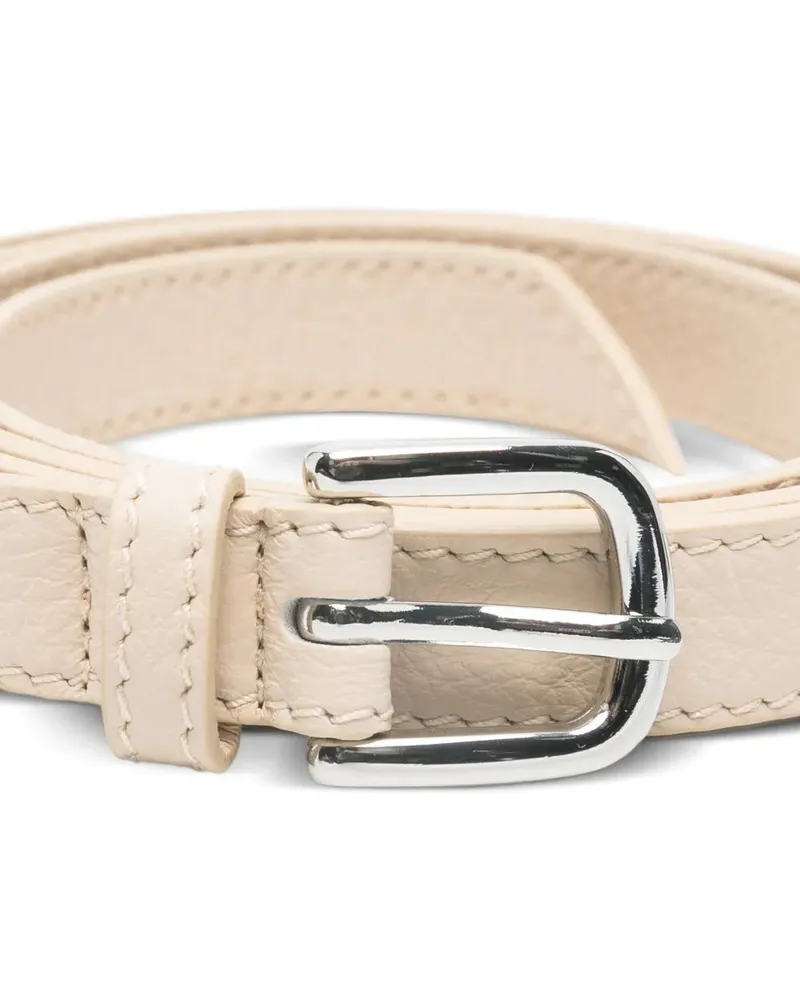 Eleventy Women's Metal-Buckle Leather Belt Ss26 W Beige