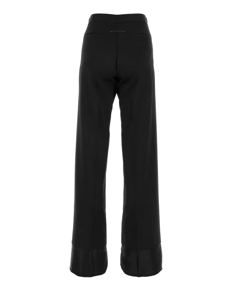 Maison Margiela Women's Black Stretch Polyester Blend Pant Pantaloni Trousers Black