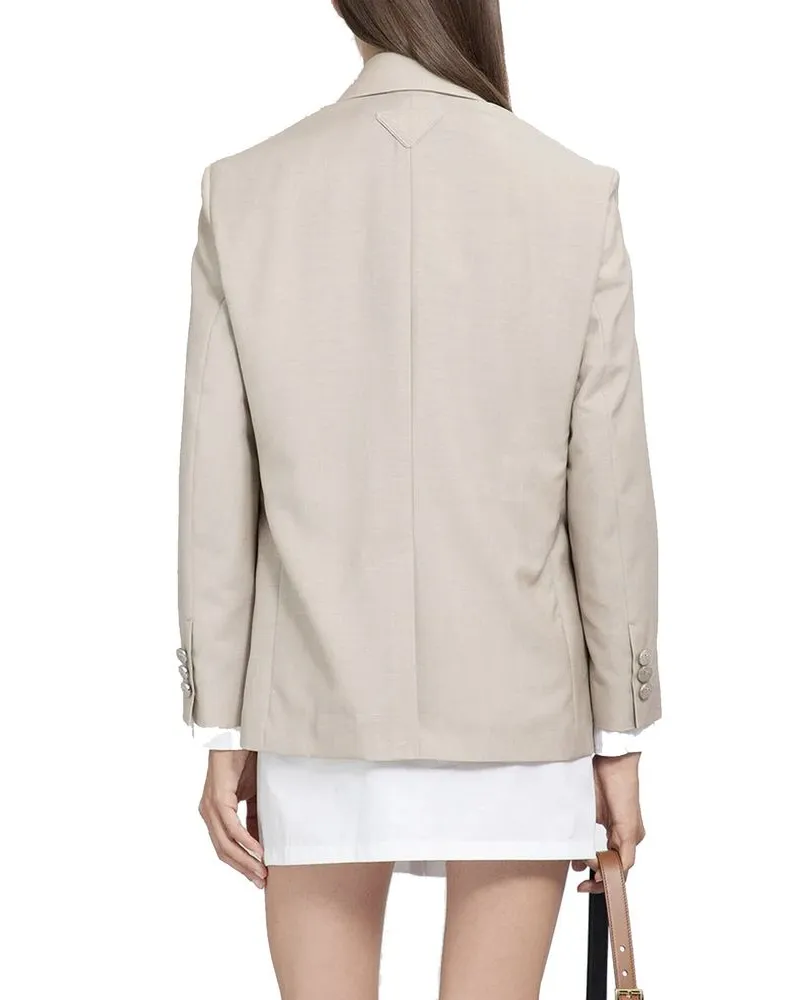 Prada Mohair Virgin Wool Blazer — Beige Beige