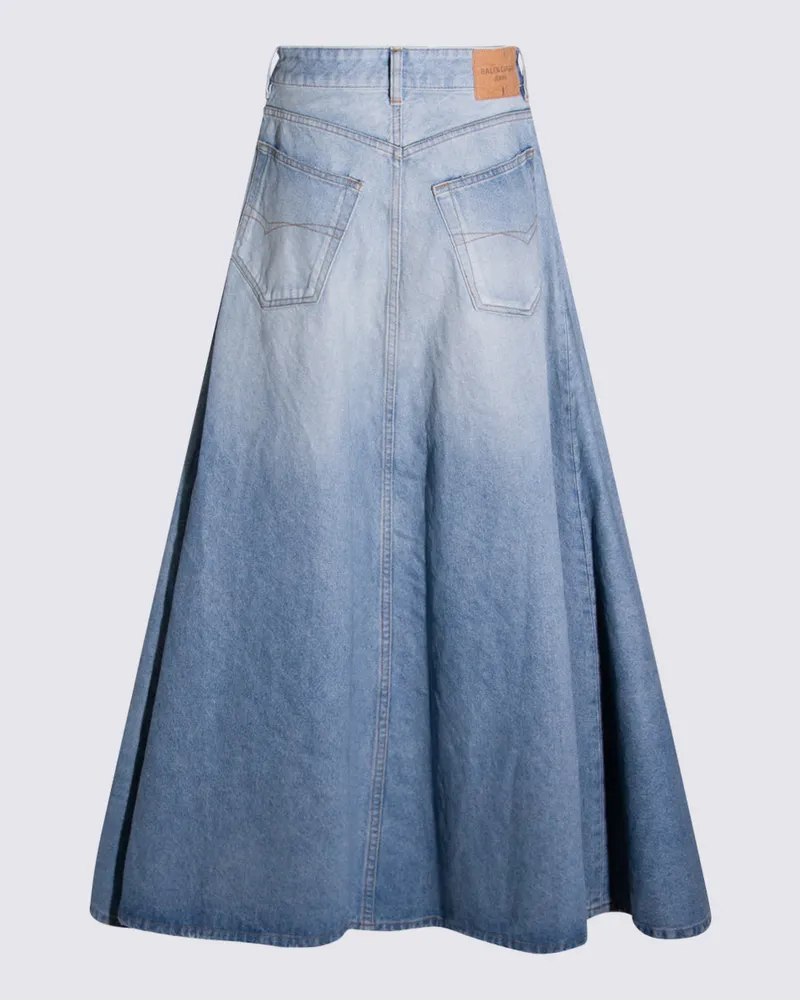 Balenciaga Women's Skirts Dirty Light Blue _100 % Co Blue