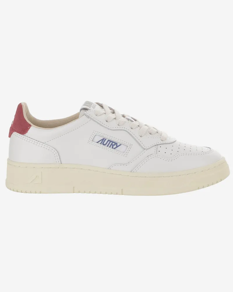 AUTRY Men's Sneakers Medalist Low Leather Red Trainers White