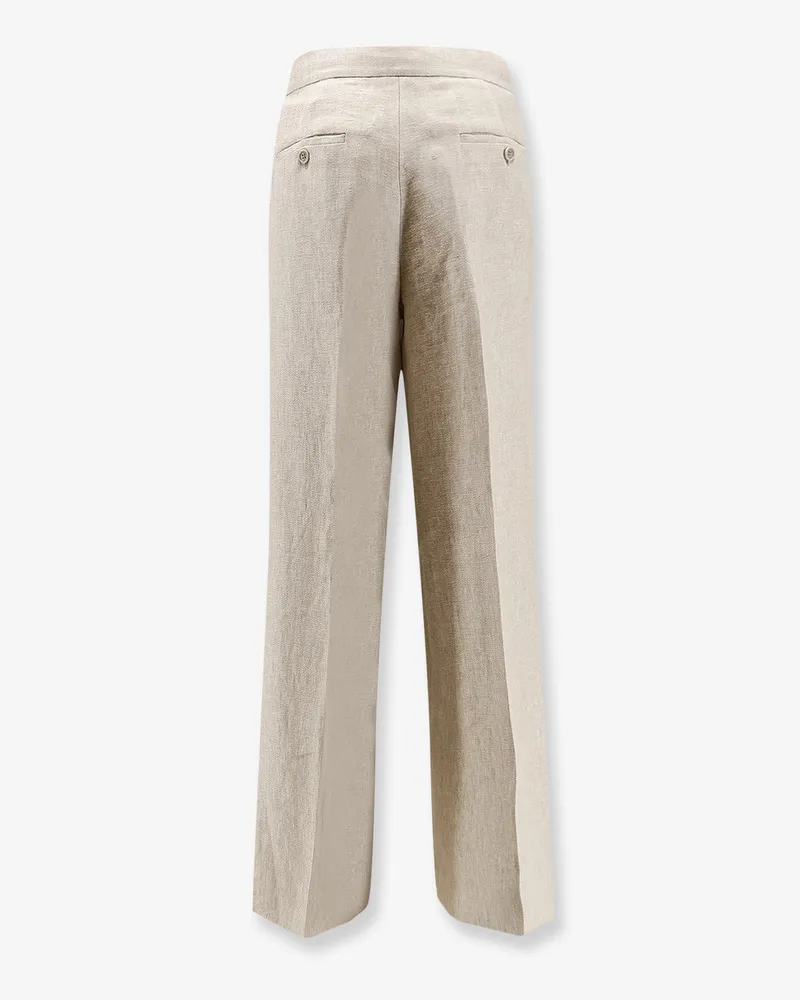 Max Mara Women's Trousers Ginnico Linen Beige Beige