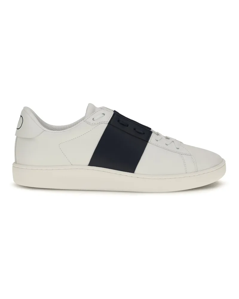Valentino Garavani Men's Sneakers Open Leather White-Navy White-Navy-Navy-White Upper: Calf Trainers White/navy/navy/white White