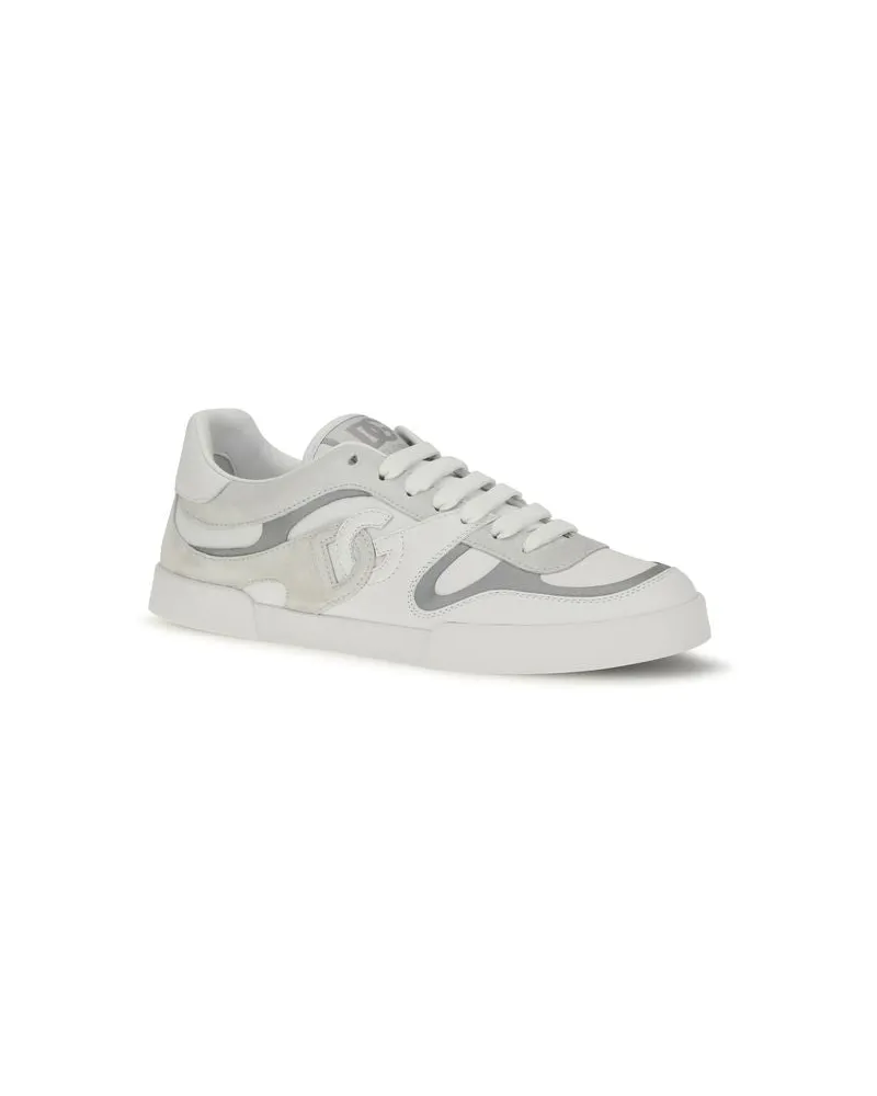 Dolce & Gabbana Men's White Calf Leather Bos Taurus Low Top Sneakers White