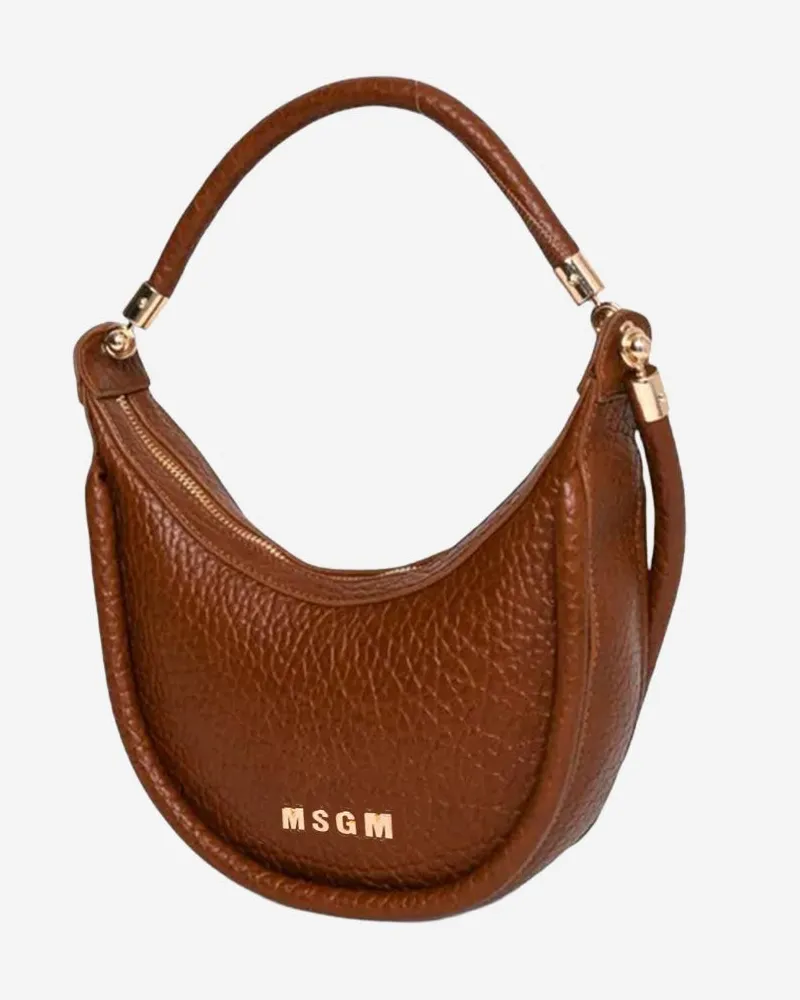 MSGM Girls' Shoulder Bag Brown Faux Leather Brown