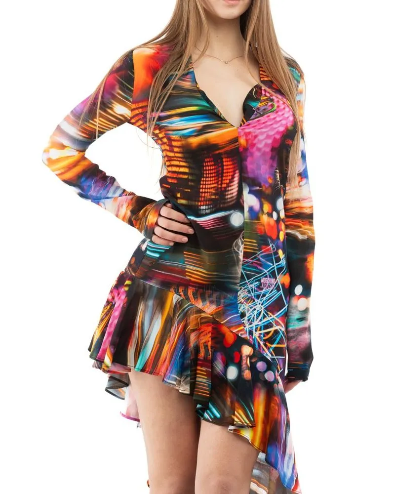 Moschino Women's Multicolor Viscose Casual Dress Multicolor
