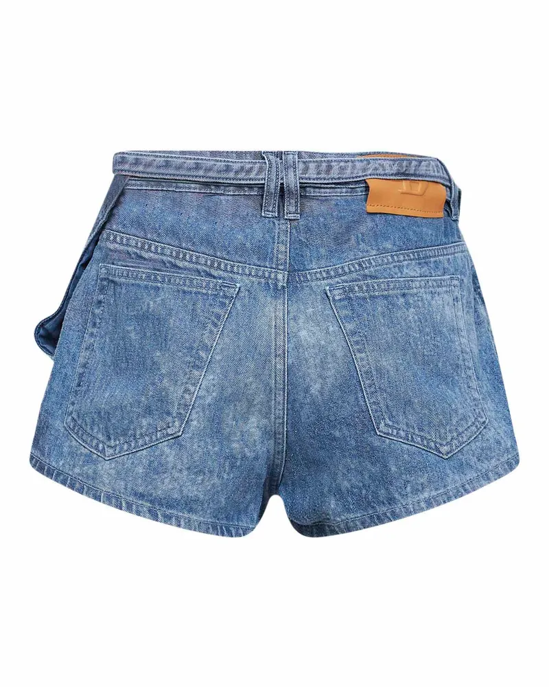 Diesel Women's Blue Denim Satin Shorts Cotton Blue