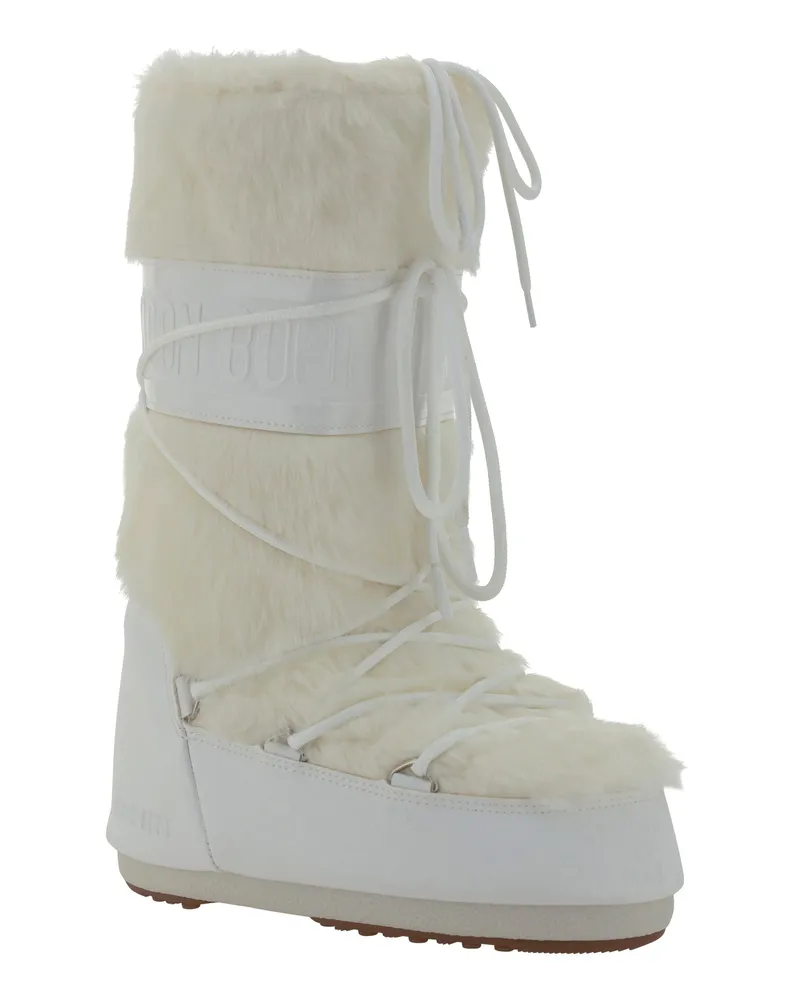 Moon Boot Women's Icon Faux Fur Boots Optical White White